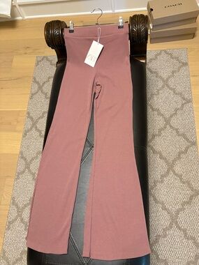 Zara Dusty Mauve Flared Knit Pants
